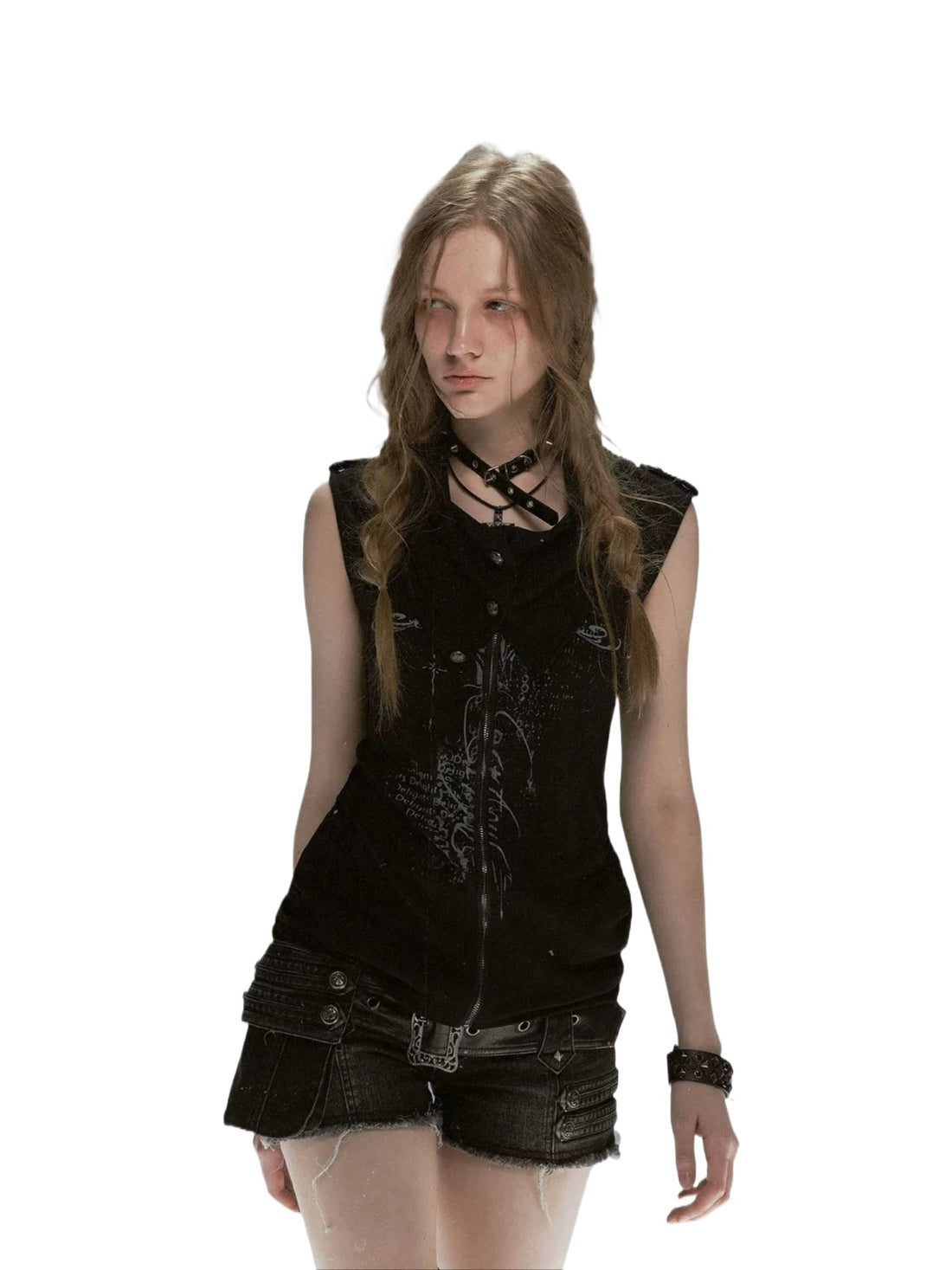 Cross Sword Zip Vest