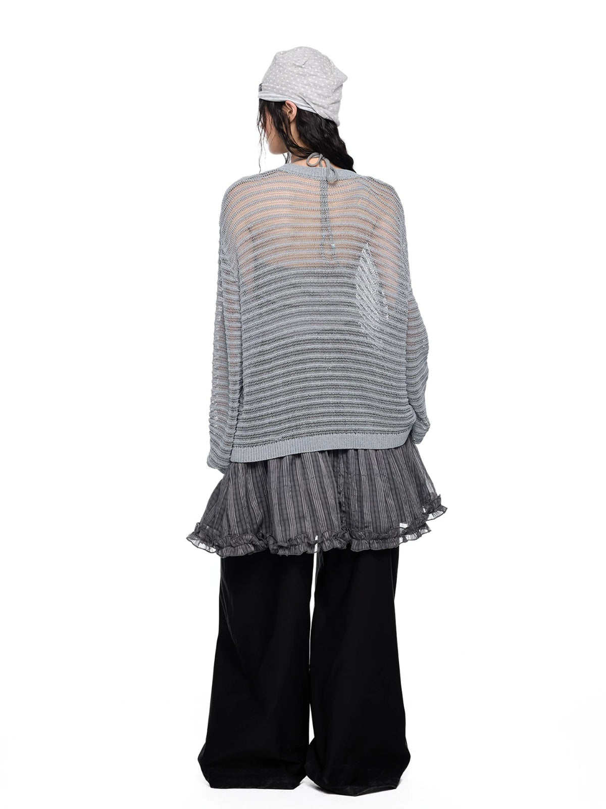 Striped Lace-Up Henley Top