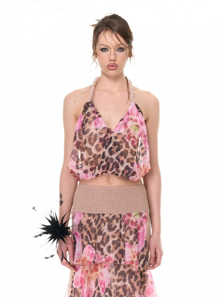 Floral Halter Skirt Set