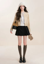 Apricot Contrast Layered Cardigan