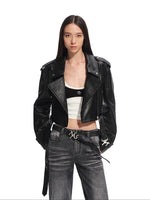 Black Manding Shearling Leather Jacket