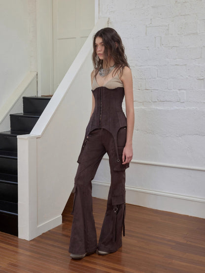 Suede Garter Corset Belt