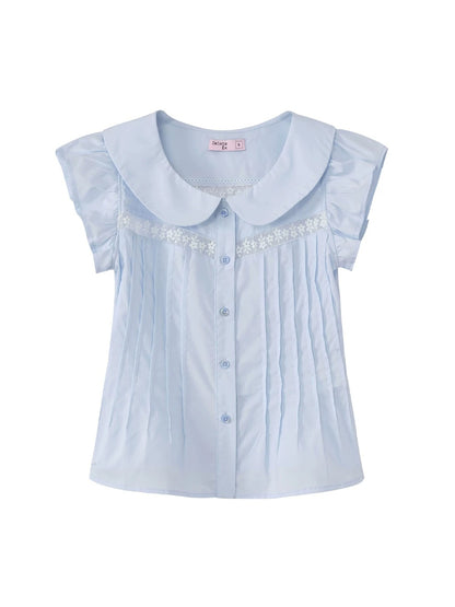 Blue Doll Collar Blouse