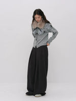 Gray Fair Isle Knit Cardigan