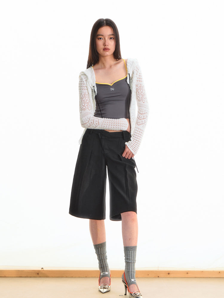 Hooded Hollow-Out Lightweight Cardigan