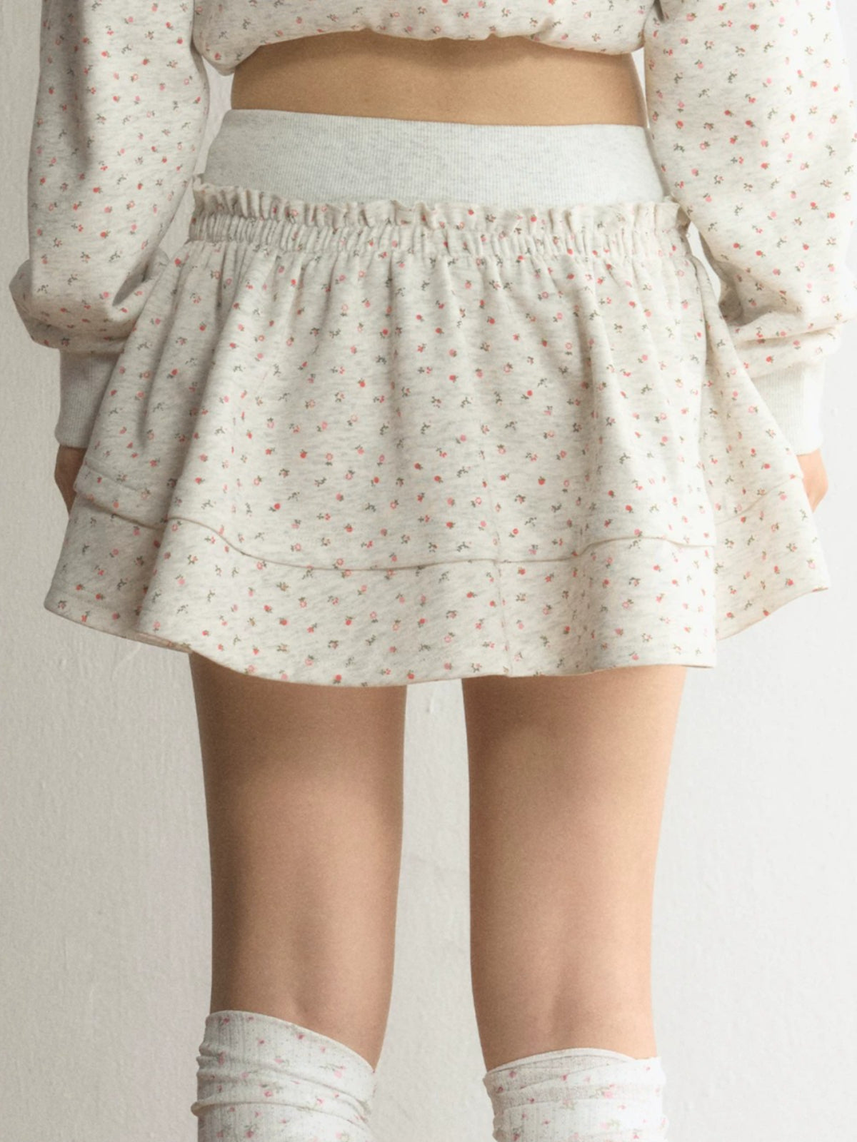 Floral Tiered Ruffle Mini Skort