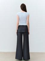 Mesh Panel V-Neck T-shirt