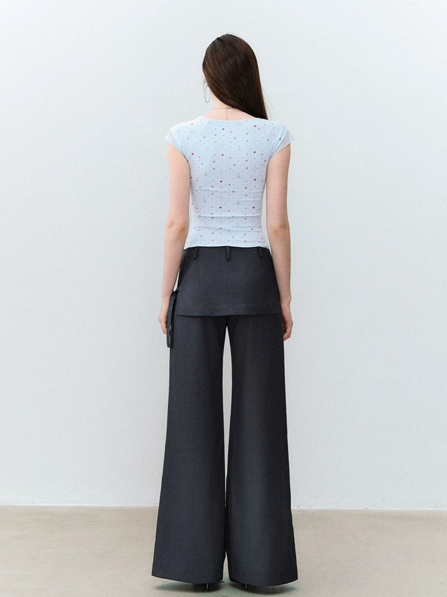 Mesh Panel V-Neck T-shirt