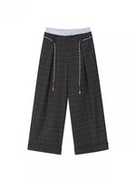Double Waist Plaid Trousers