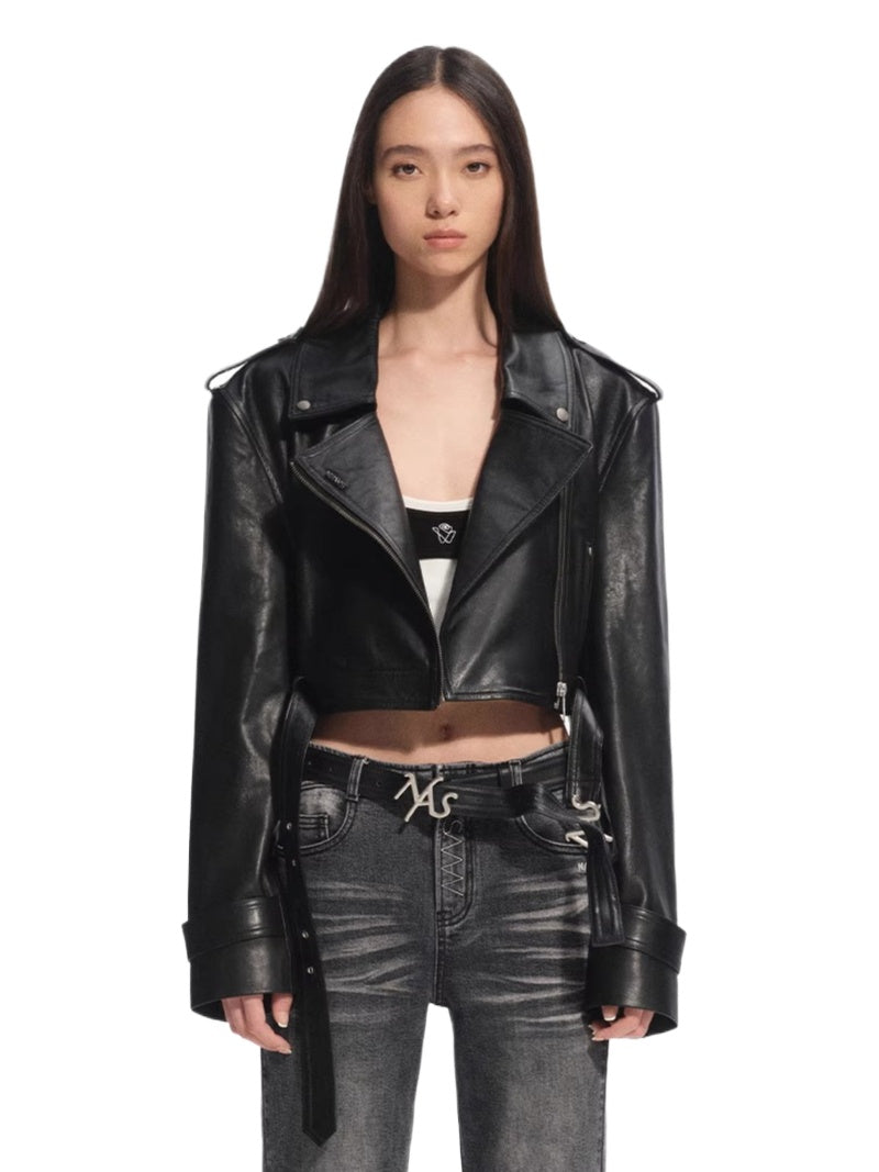 Black Manding Shearling Leather Jacket