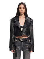 Black Manding Shearling Leather Jacket