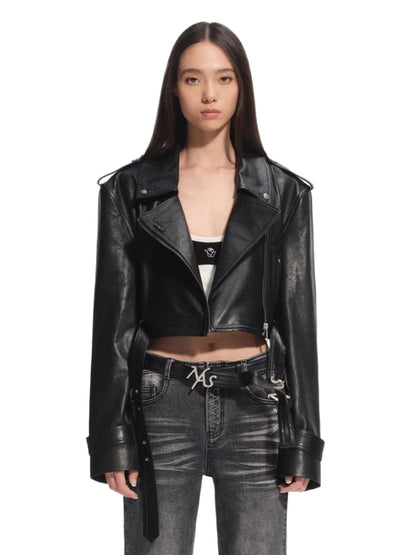 Black Manding Shearling Leather Jacket