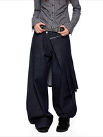 Detachable Denim Skirt Pants