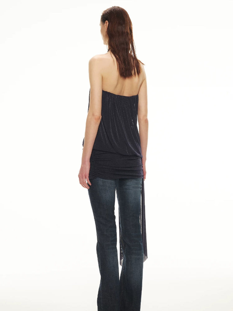 Shimmer Draped Halter Top