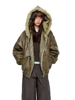Fur Hood Pocket Puffer Jacket