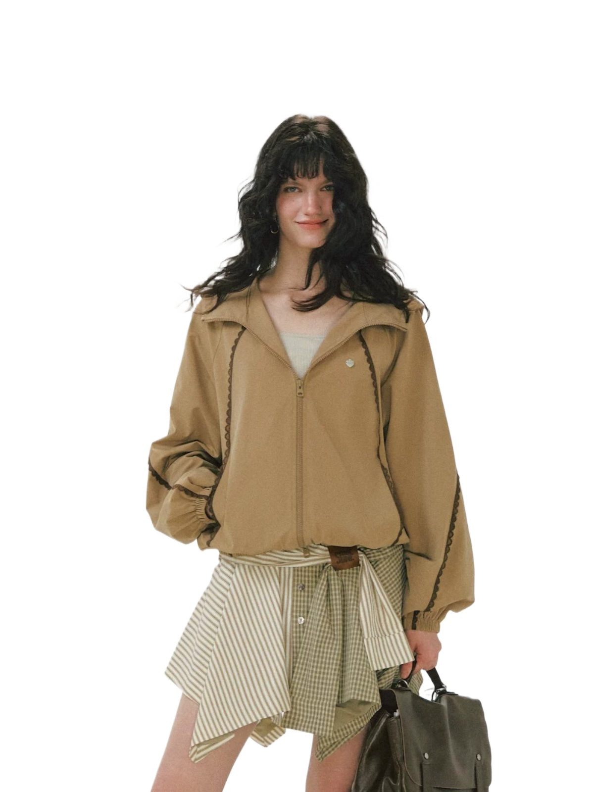 Lace Patchwork Hooded Jacket