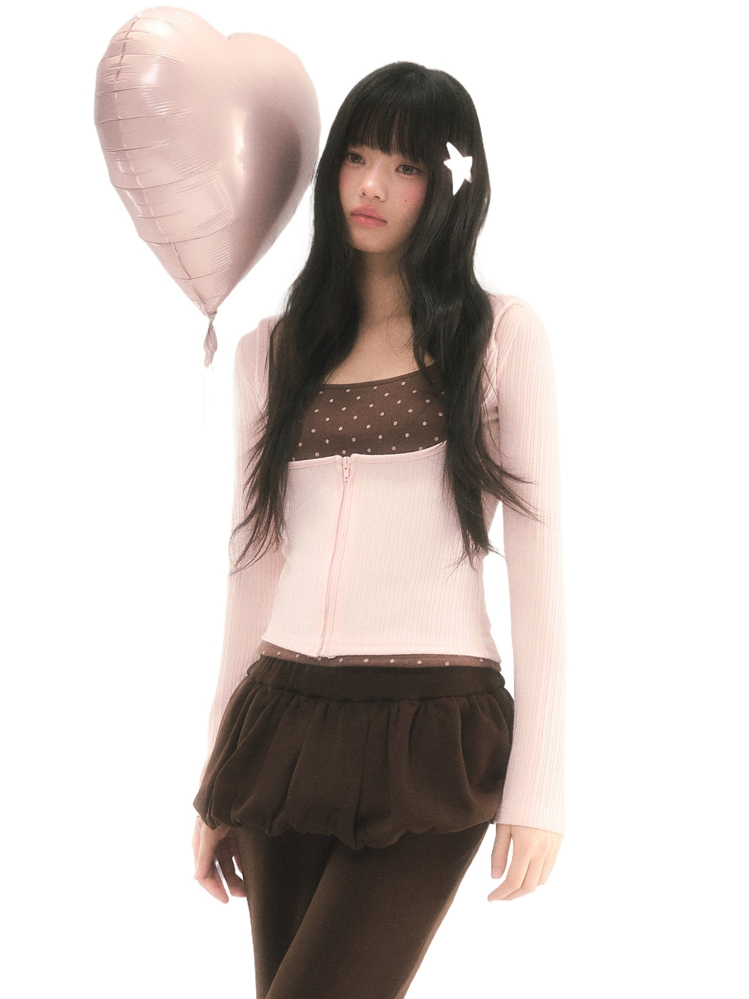 U-Neck Hooded Knit Cardigan &amp; Camisole Set