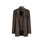 Structured Laced Leather Blazer