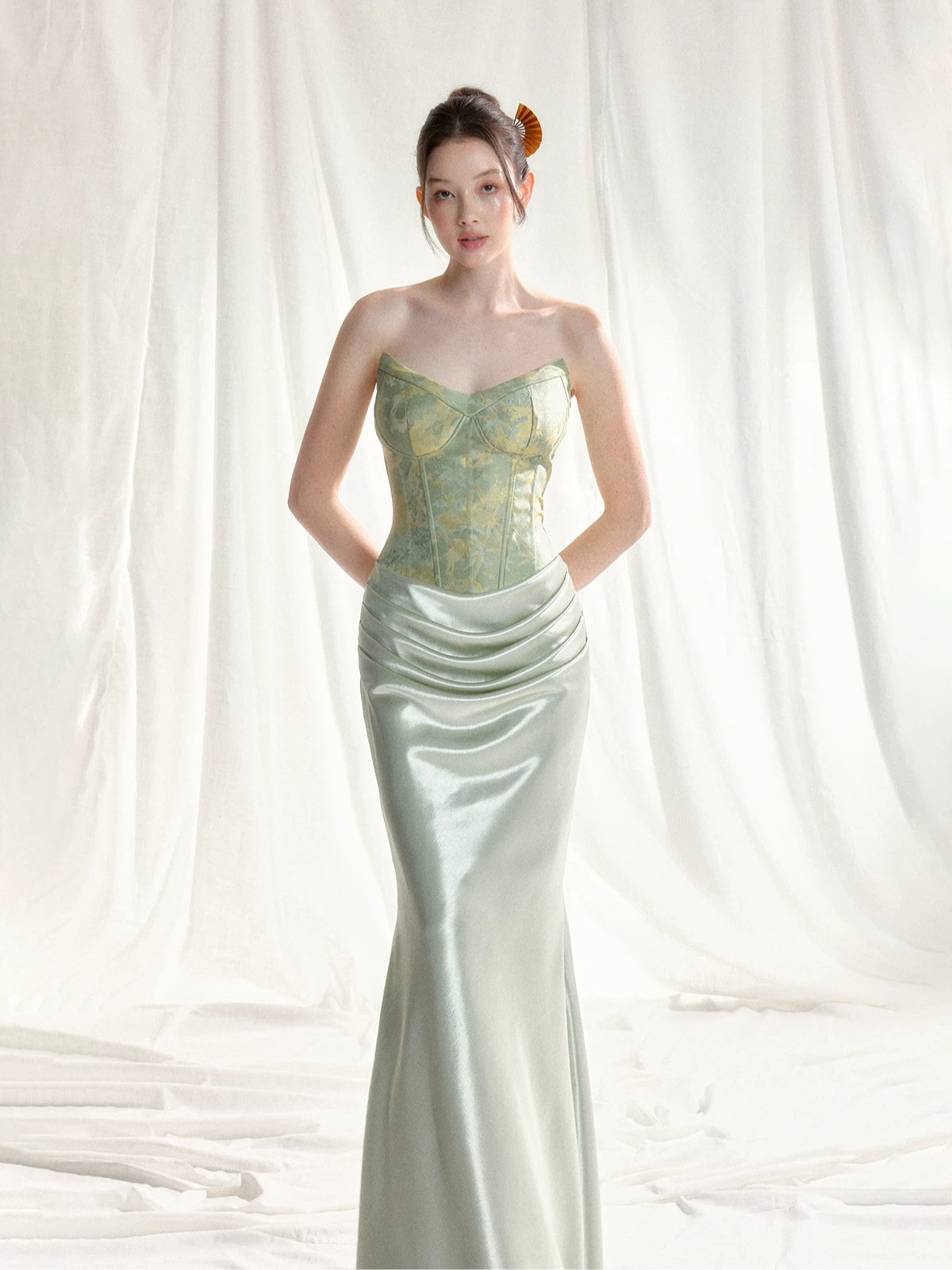 Jacquard Satin Corset Dress