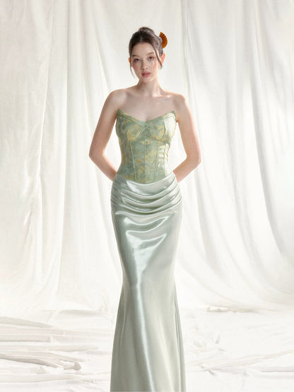 Jacquard Satin Corset Dress
