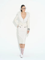 Fur Collar Zip Knit Jacket