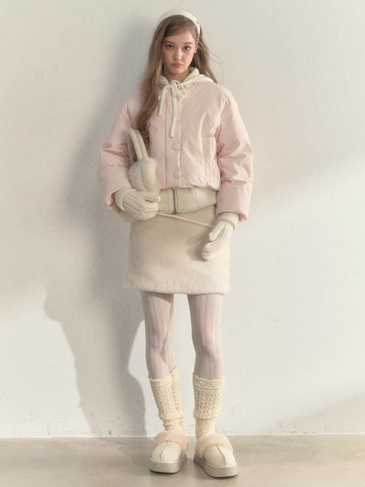 Reindeer Footprints Hooded Down Jacket