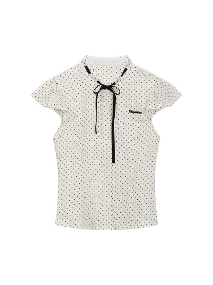 White Polka Dot Shirt &amp; Skirt Set