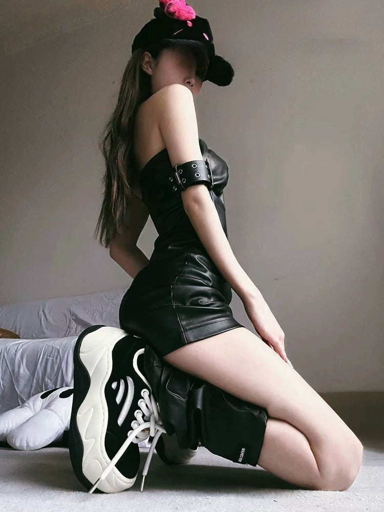 Black Wave Platform Sneakers