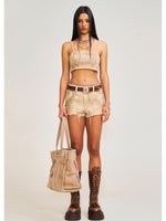 Rage Wild Denim Short Camisole Wild Brown