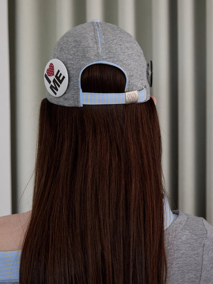 Plaid-Panel Badge Baseball Cap