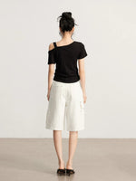 Cargo Denim Bermuda Shorts