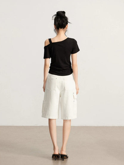 Cargo Denim Bermuda Shorts