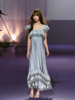 Lace Panel A-Line Maxi Dress