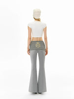 DeD-moji Foldover Flared Knit Yoga Pants
