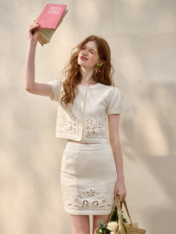 Embroidered Cotton Knit Set