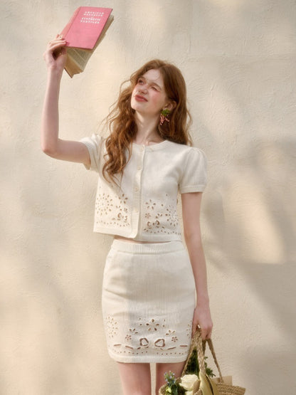 Embroidered Cotton Knit Set