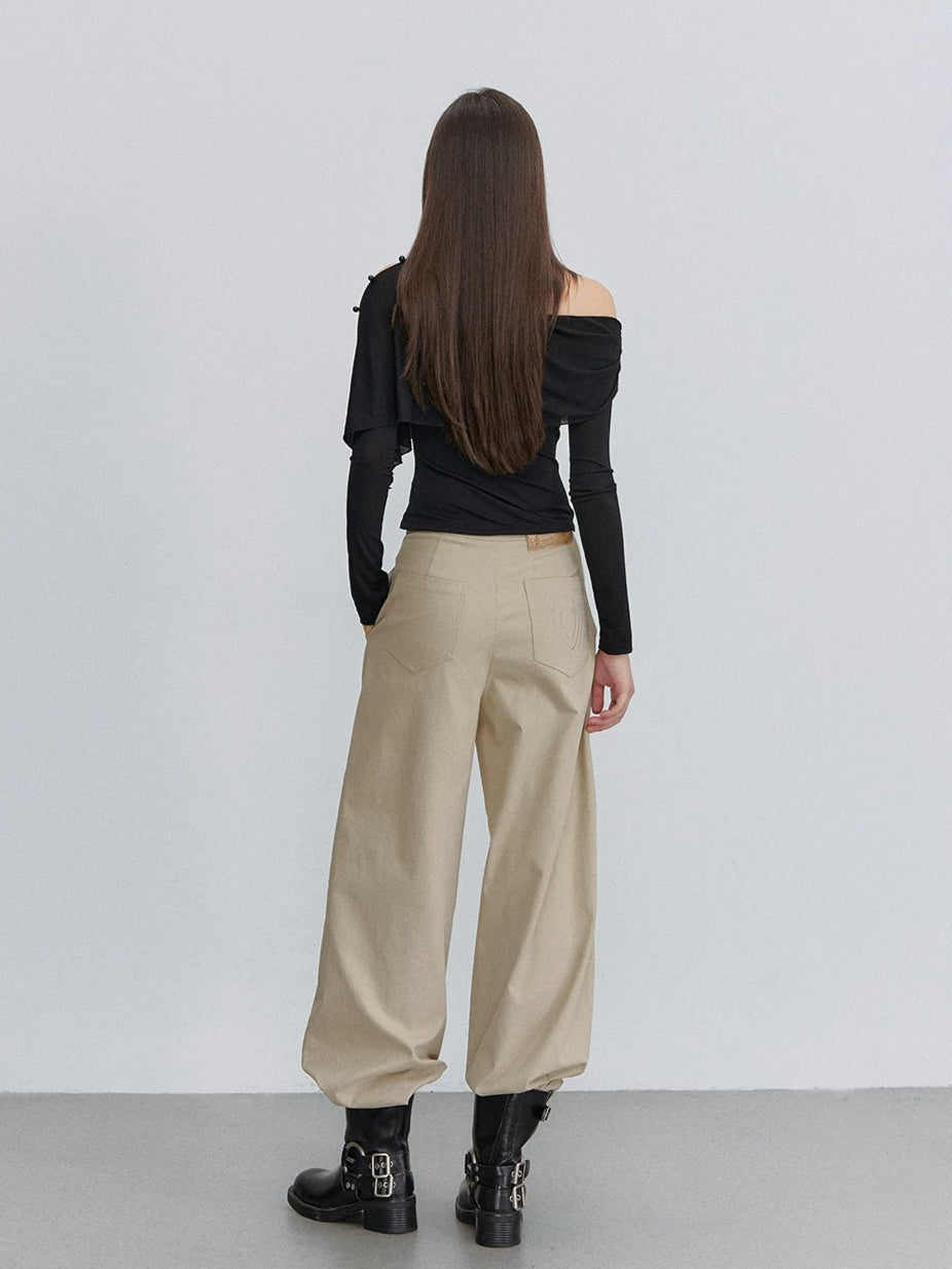 Asymmetric Shoulder Draped Top