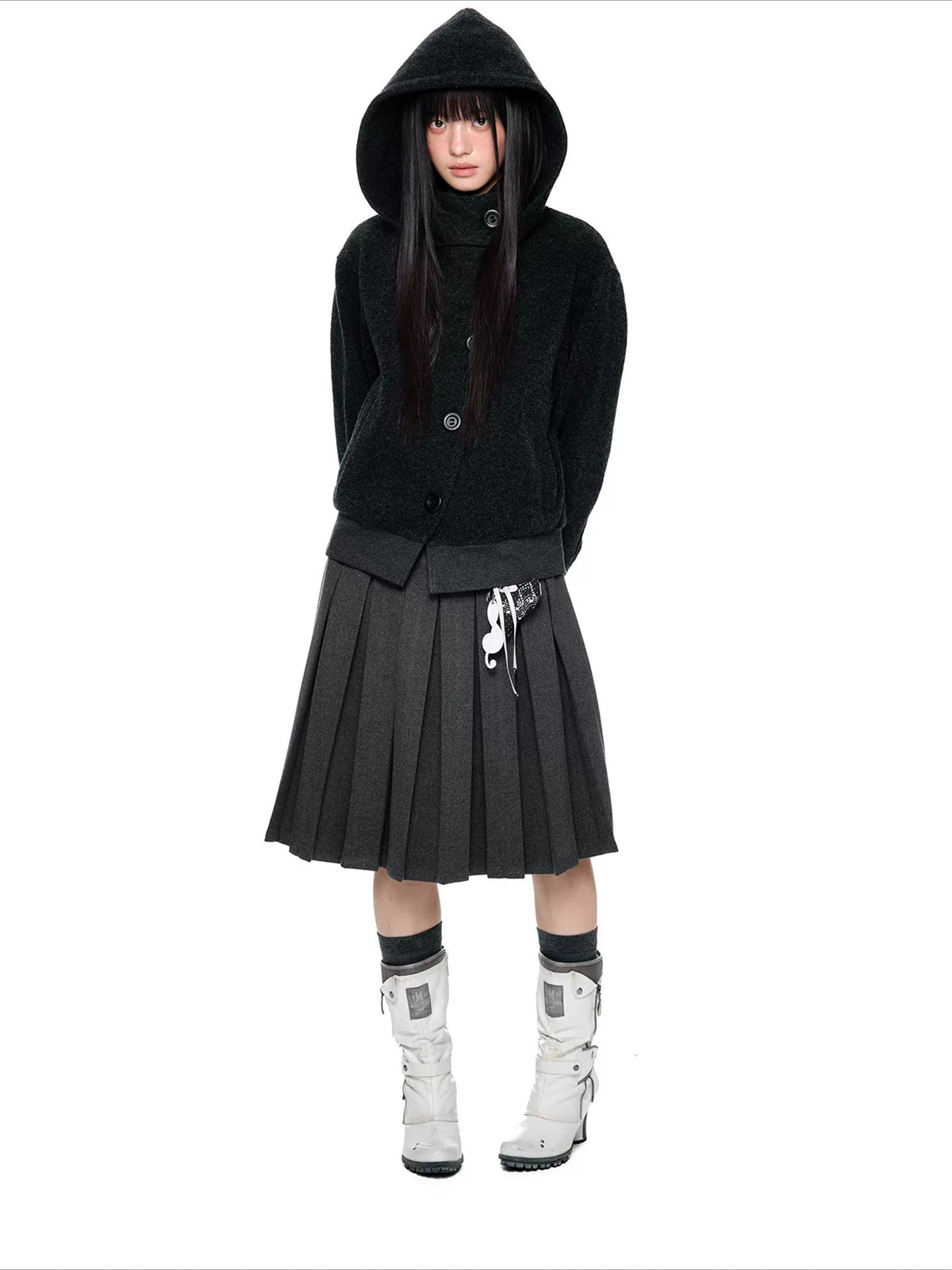 Hooded Button Jacket