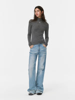 Cloud Fir Wool Turtleneck Knit Top