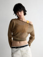 Rolled Edge Neckline Knitted Cover-Up