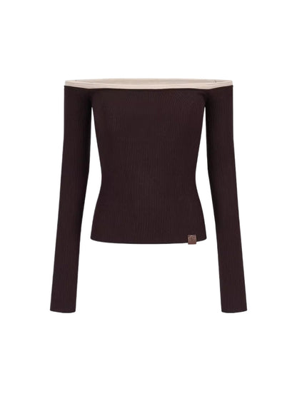 Off-Shoulder Knit Top