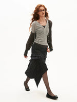 Layered Hooded Contrast Top