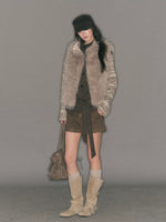 Reversible Plaid Faux Fur Vest