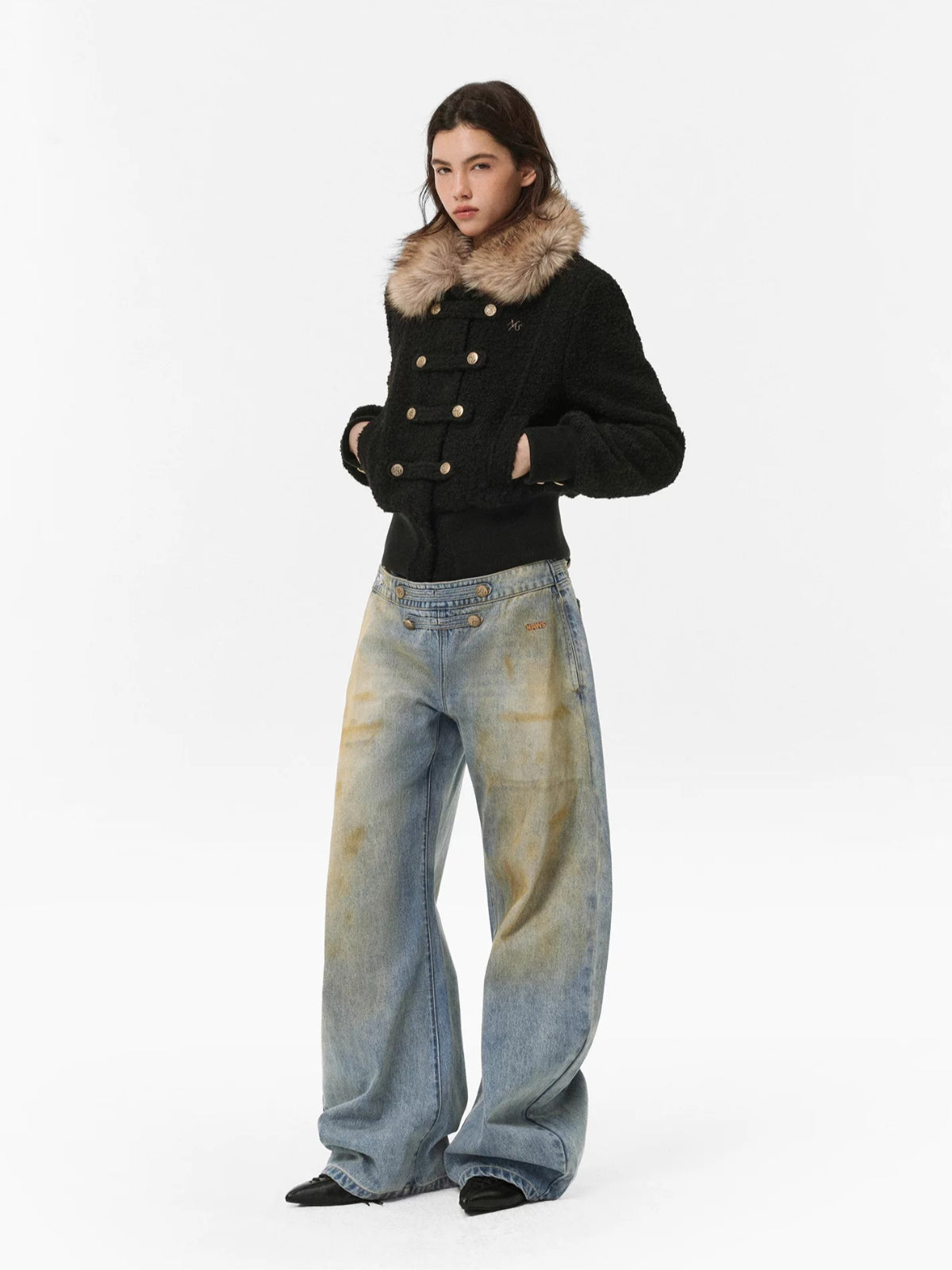 Detachable Faux Fur Bouclé Jacket
