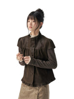 Stand-Collar Faux-Layered Jacket