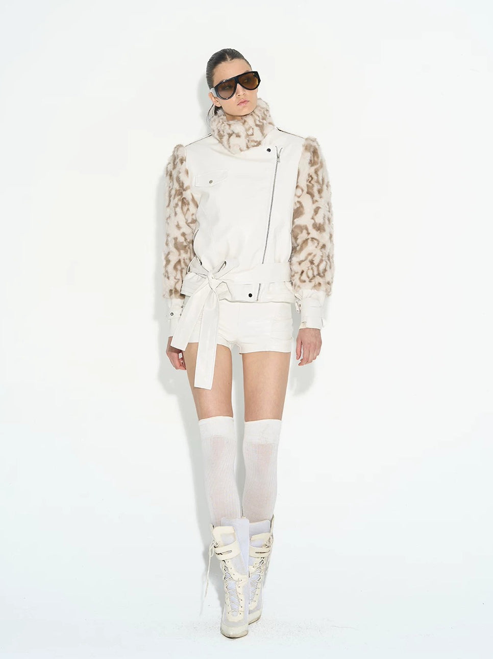 Patchwork Faux Fur Coat