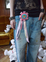Graffiti Rhinestone Denim Pants