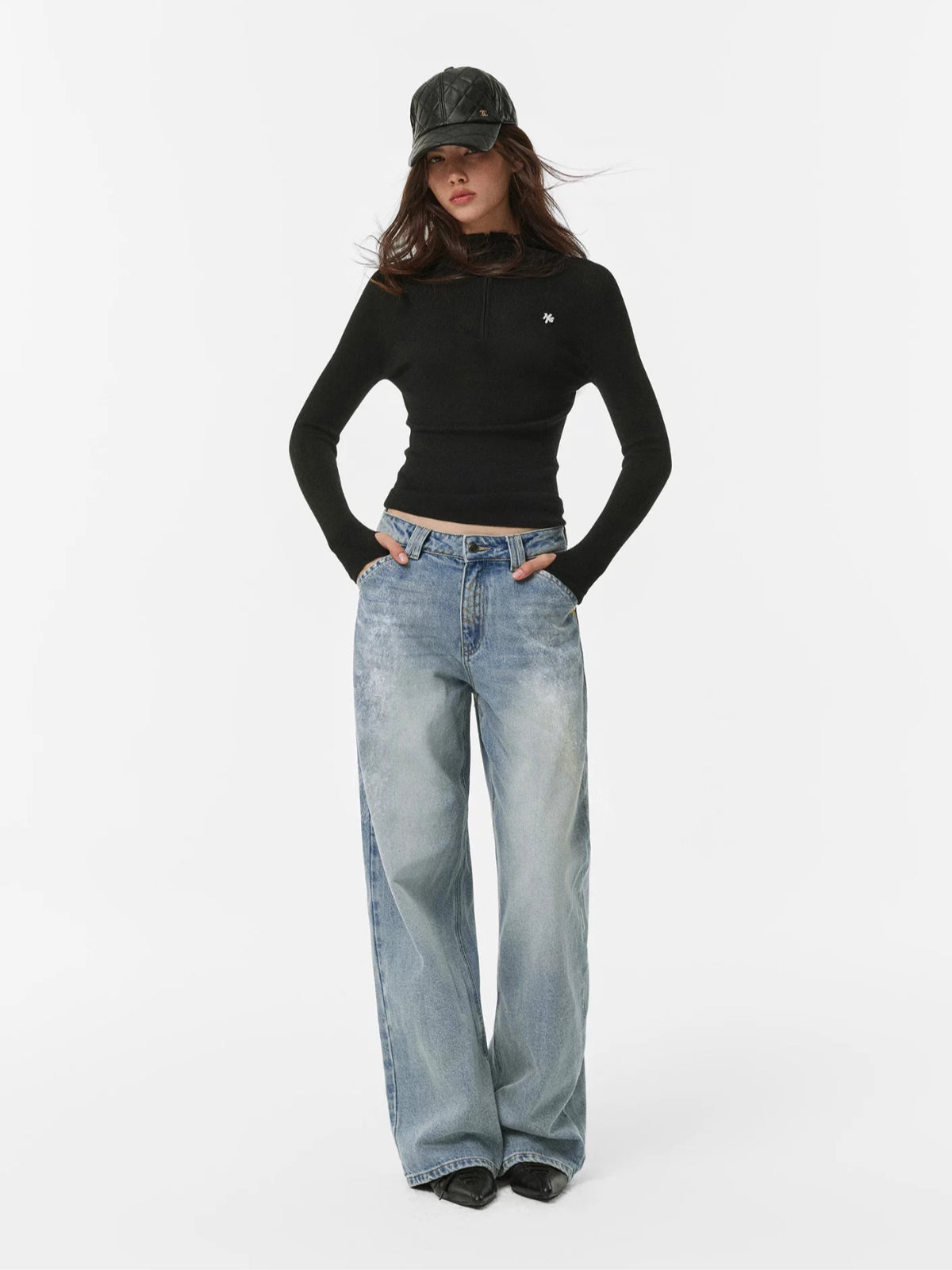 Pure Wool Half-Zip Hooded Sweater