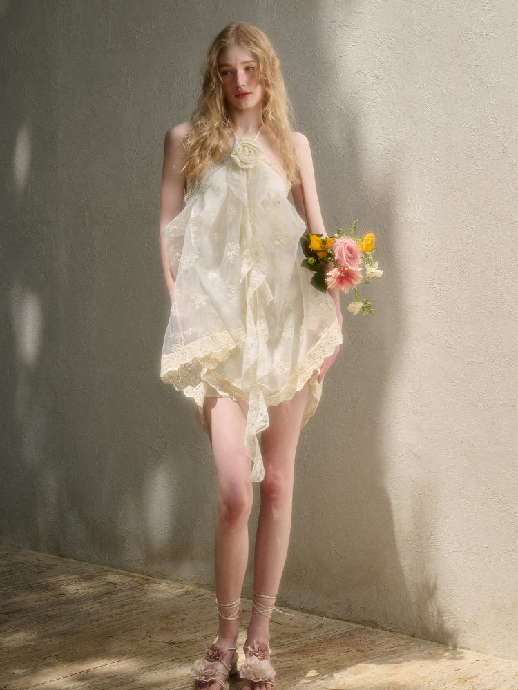 Cloud Fluffy Embroidered Lace Dress