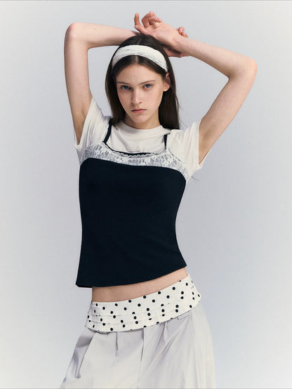 Lace Contrast Tee